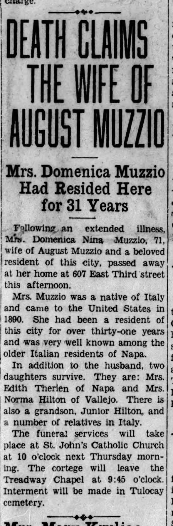 Clipping from The Napa Valley Register